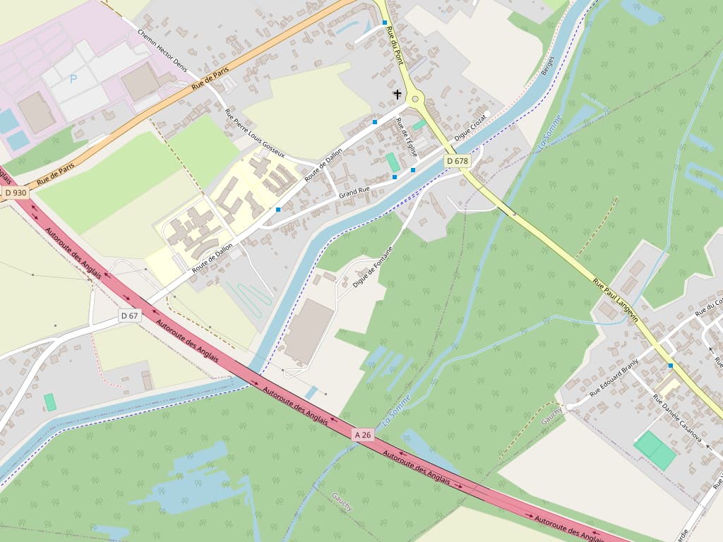 Plan des rues autour du 6 Digue de Fontaine à Saint-Quentin, où se trouve AISNE SÉCURITÉ
